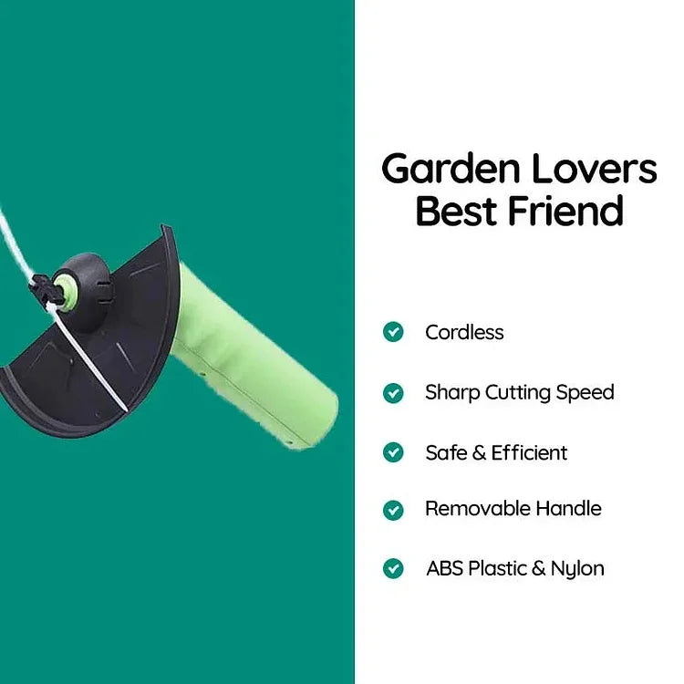 Cordless Grass Trimmer with Adjustable Extension Pole and Rotating Blade System