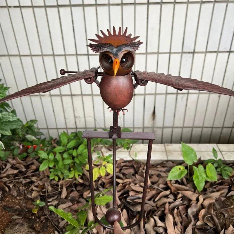 Outdoor Wind Activated Metal Bird Garden Decoration