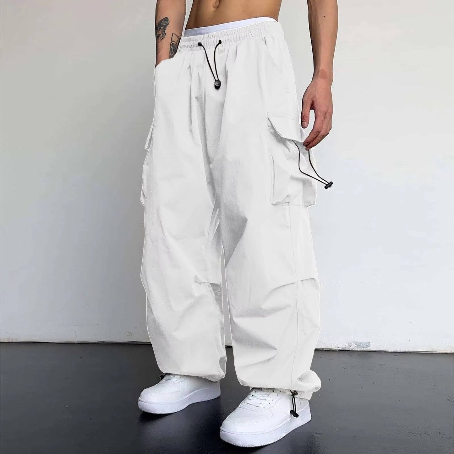 Men's Baggy Cargo Pants with Adjustable Waist