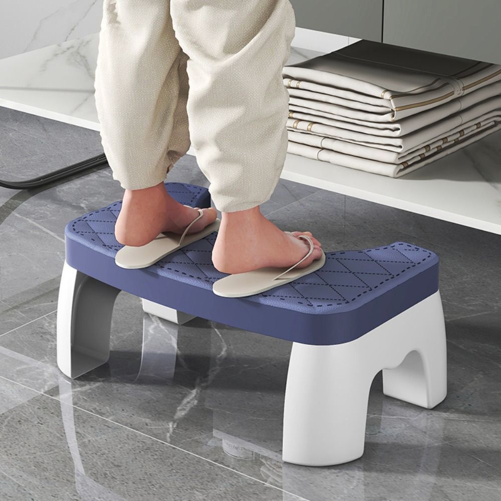 Toilet Stool with Grip Surface and Compact Design for Better Posture