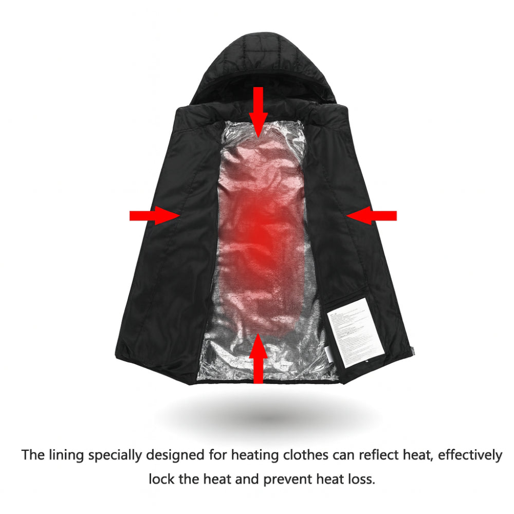 Heated Winter Jacket Outdoor Warming Layer For Cold Weather Activities