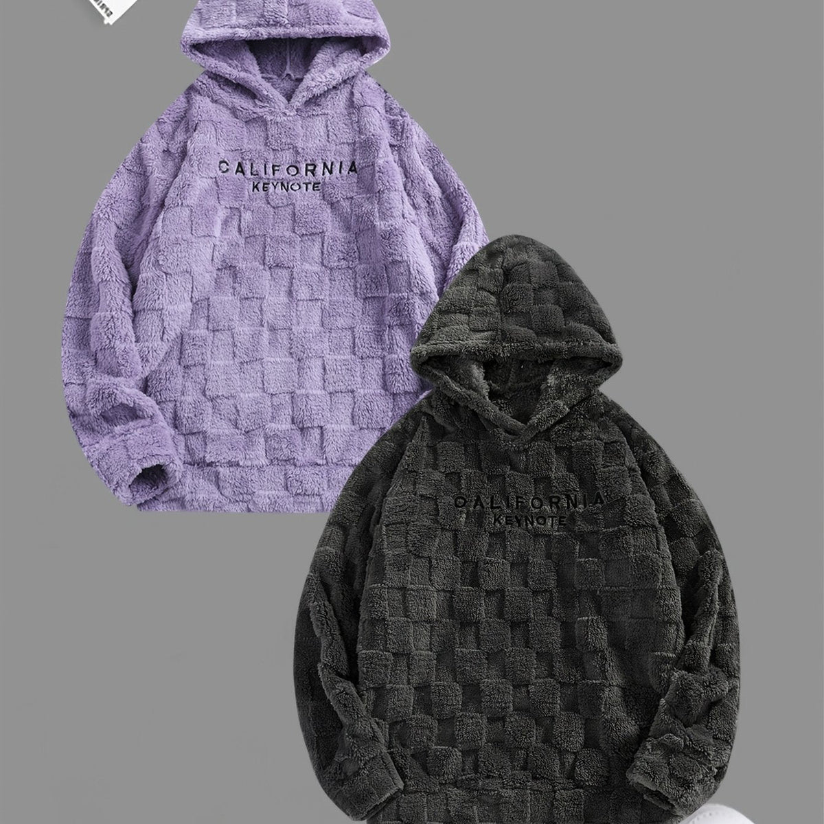 Embroidered Fleece Hoodie Unisex Loose-Fit Winter Plush Comfort Sweatshirt For Daily Wear