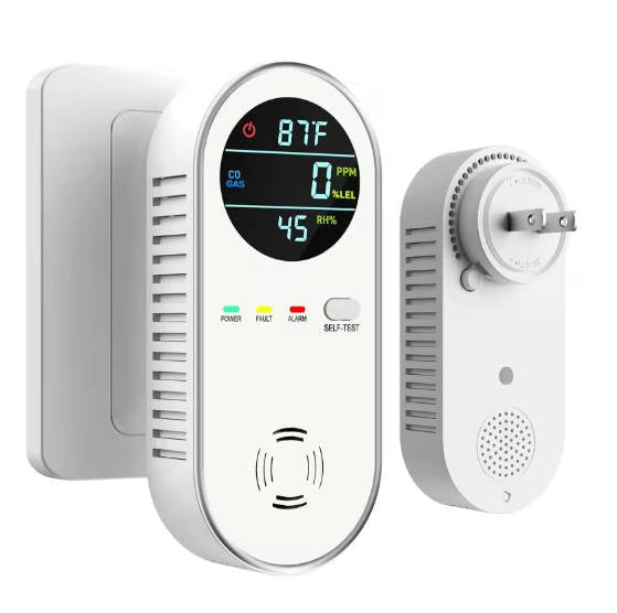 Carbon Monoxide and Gas Detector with Digital Display and Dual Sensors for Home Safety