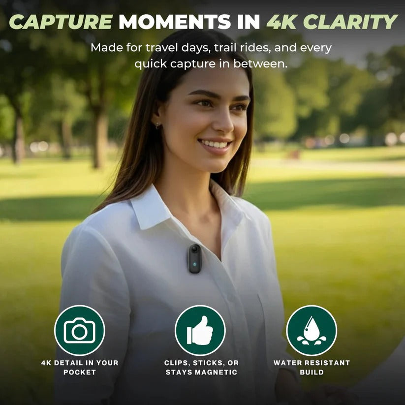 4K Action Camera with Wide Angle Lens and 128GB Storage, Mountable Design