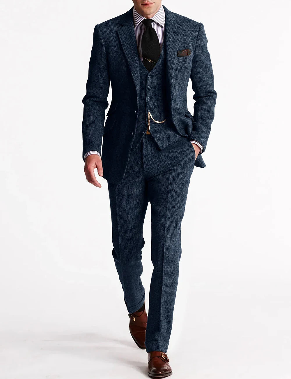 Classic Tweed Formal Suit Set For Weddings And Special Events