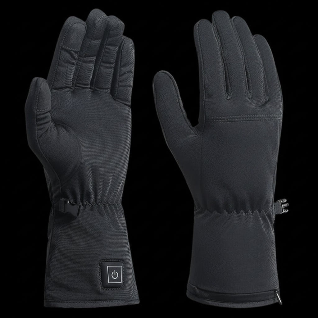 Electric Heated Glove Liners with Rechargeable Battery Packs and Touchscreen Fingertips