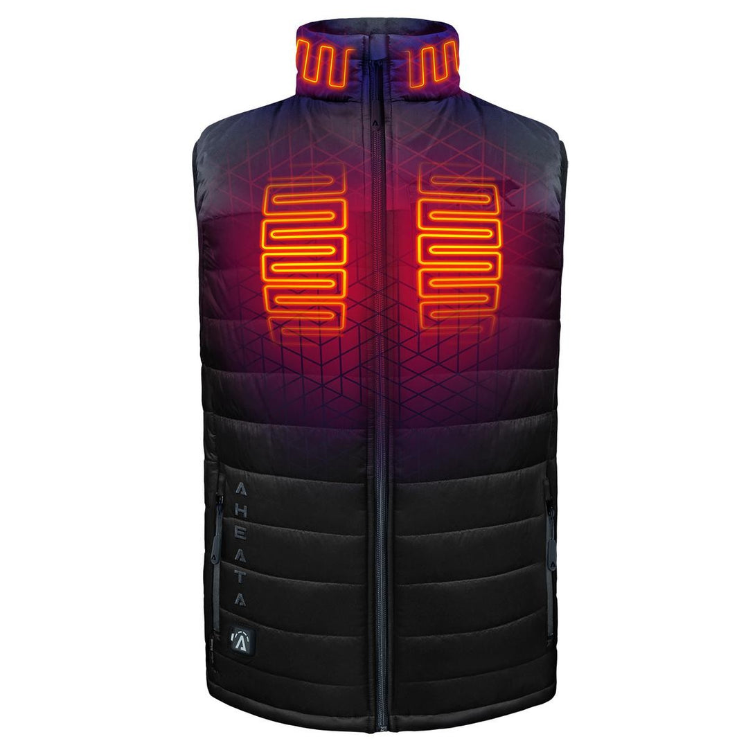Men Electric Heated Puffer Vest with Rechargeable Battery Pack for Winter Outdoor Warmth