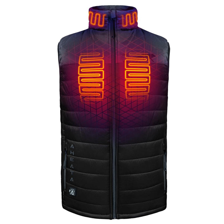 Men Electric Heated Puffer Vest with Rechargeable Battery Pack for Winter Outdoor Warmth