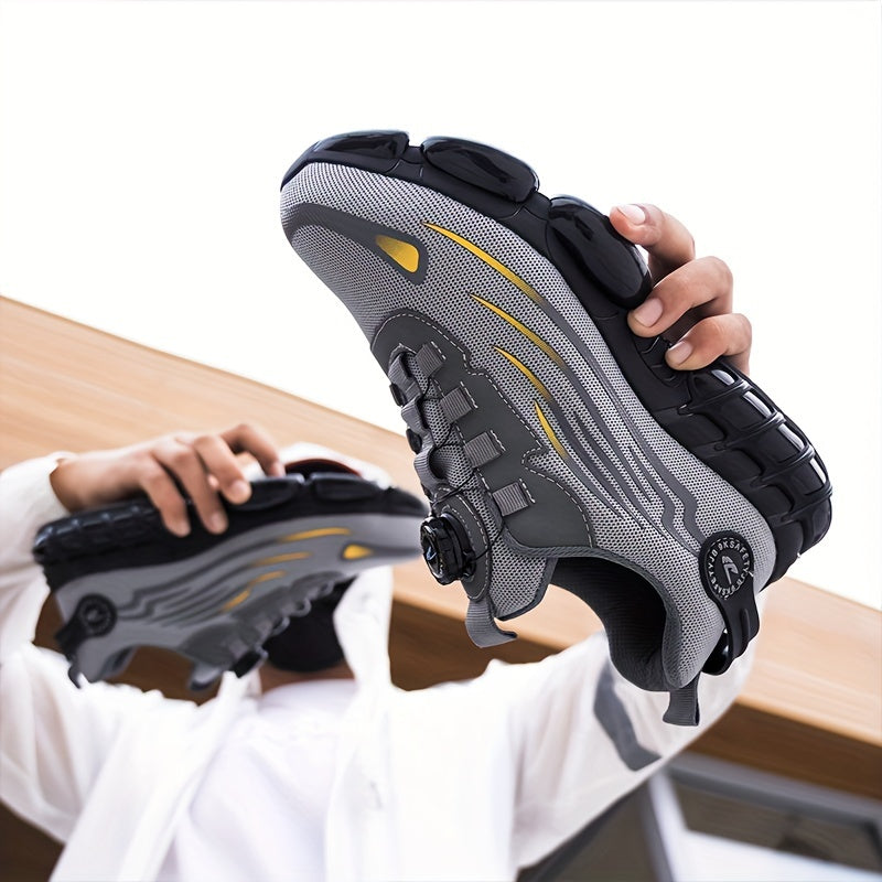 Steel Toe Safety Work Shoes For Men Breathable Non-Slip Puncture-Resistant Outdoor Casual