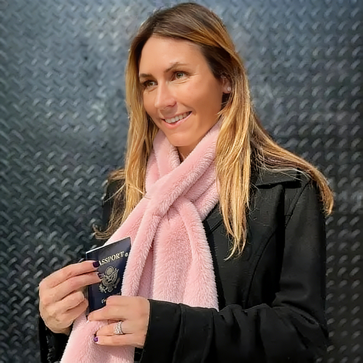 Faux Fur Pull-Through Scarf With Hidden Pocket For Winter