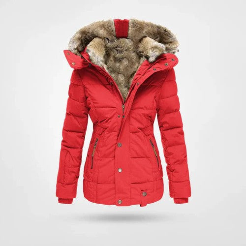 Thermal Parka Jacket with Plush Fleece Lining and Faux Fur Hood