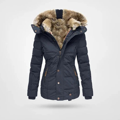 Thermal Parka Jacket with Plush Fleece Lining and Faux Fur Hood