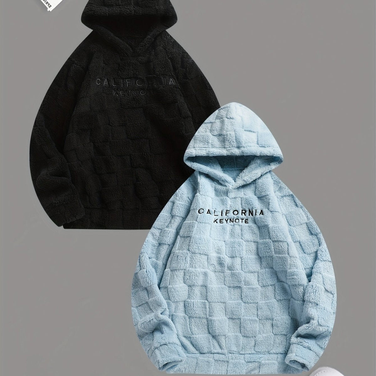 Embroidered Fleece Hoodie Unisex Loose-Fit Winter Plush Comfort Sweatshirt For Daily Wear