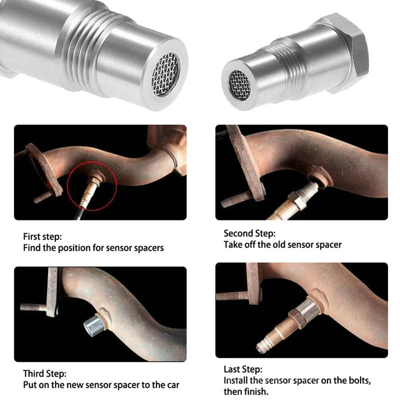 O2 Sensor Adapter with Internal Element and SS304 Stainless Steel Body for M18x1.5 Threads