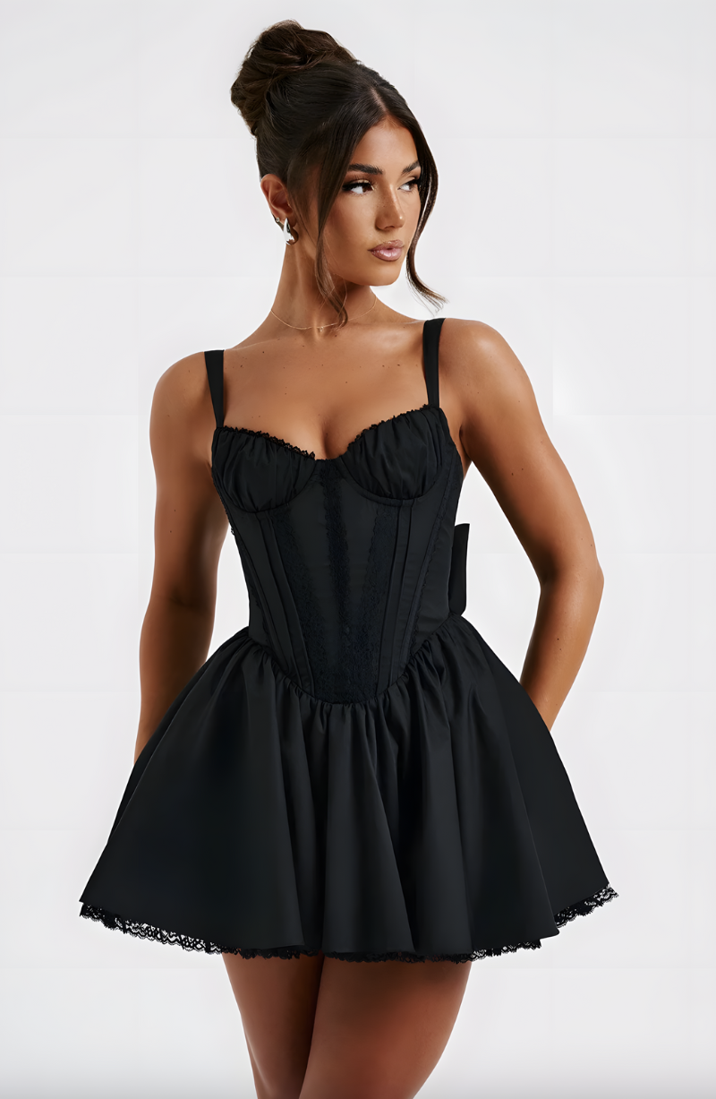 ELLA MINI DRESS - MIDNIGHT BLACK