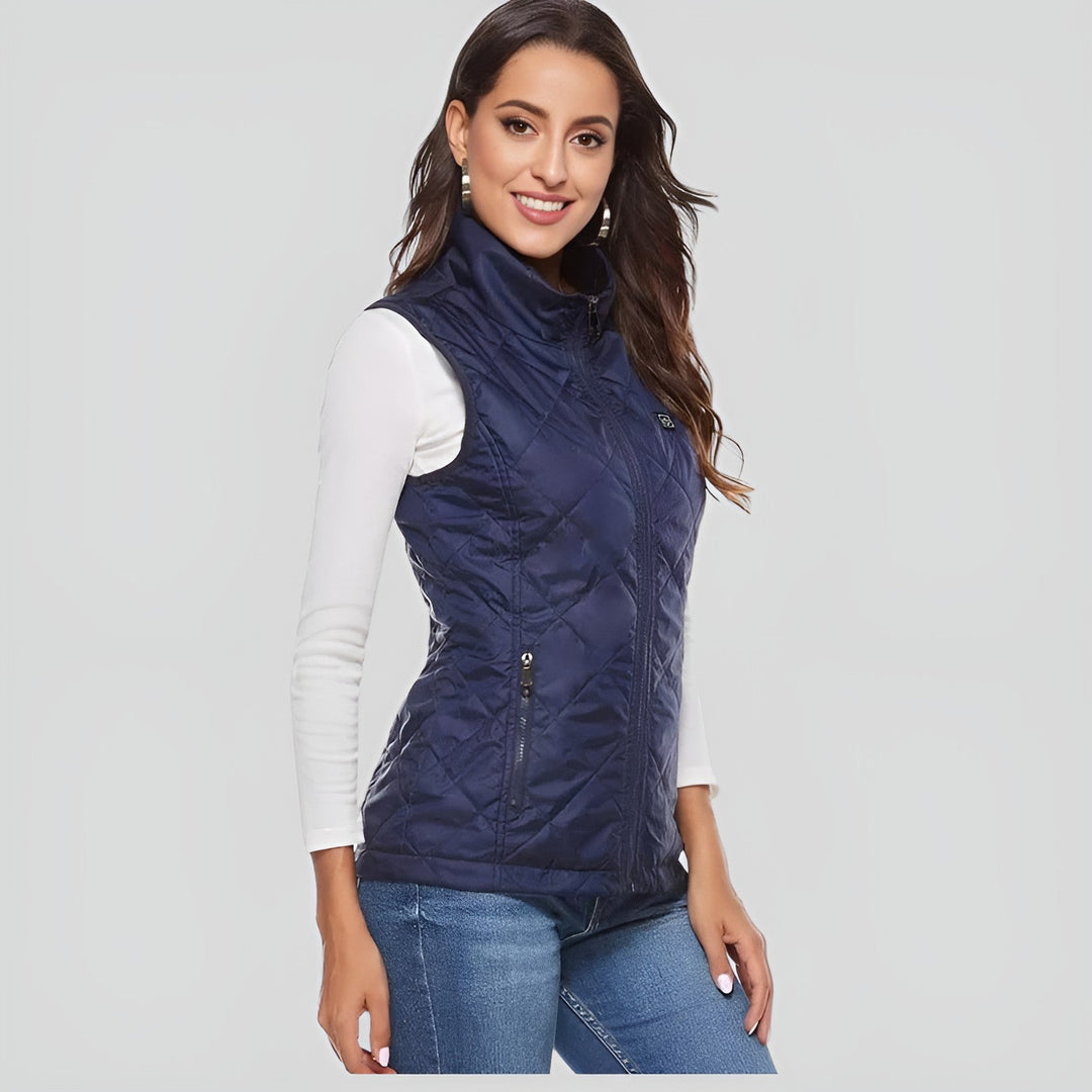 Women Electric Heated Vest with Nine Heating Zones and Dual Control Settings