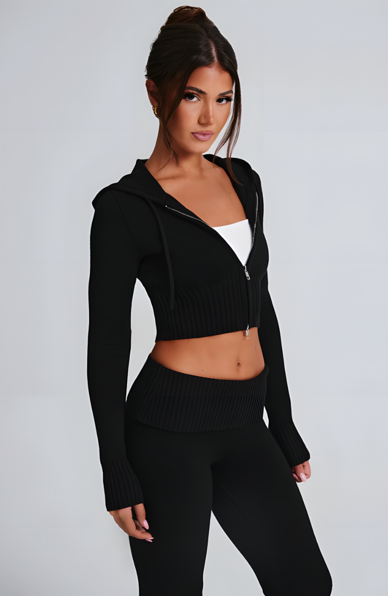 JULIET KNIT VEST - BLACK