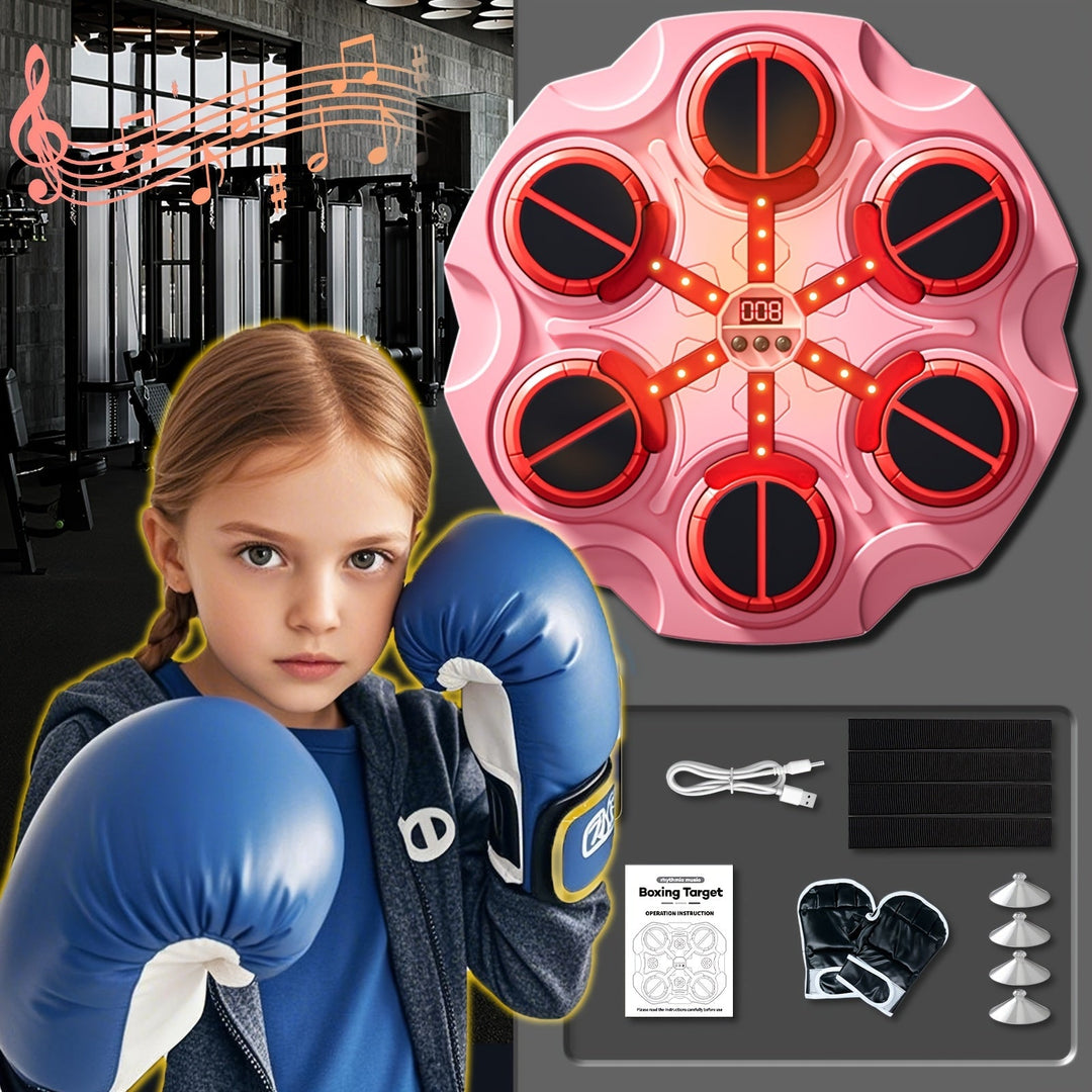 Wall-Mounted Electronic Boxing Trainer With Gloves, Music, Modes And Speed Programs