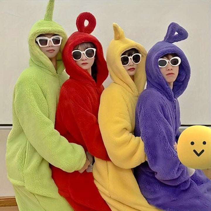Onesie Costume Cartoon Pajamas With Hood And Glasses For Halloween Parties