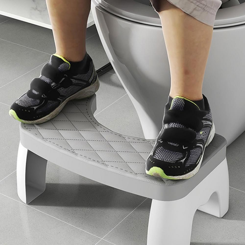 Toilet Stool with Grip Surface and Compact Design for Better Posture