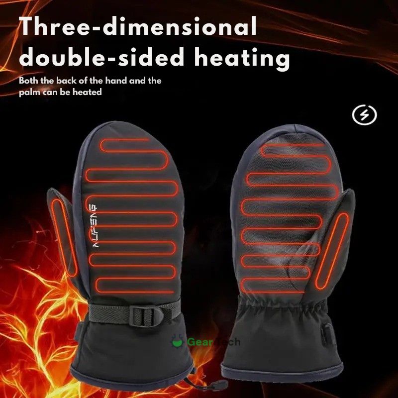 Heated Gloves USB Rechargeable, Dual-Sided Heating, Waterproof For Skiing, Hiking, Daily Use