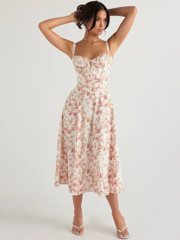 CHLOE MIDI DRESS - CHERRY BLOOM