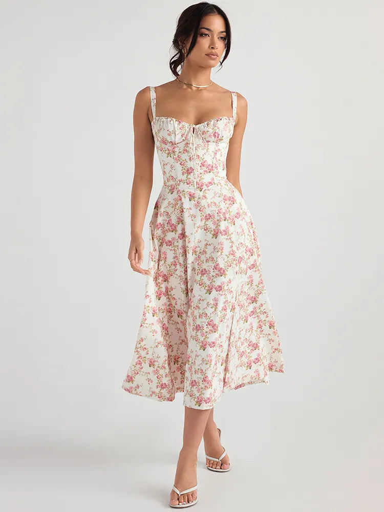 CHLOE MIDI DRESS - CHERRY BLOOM