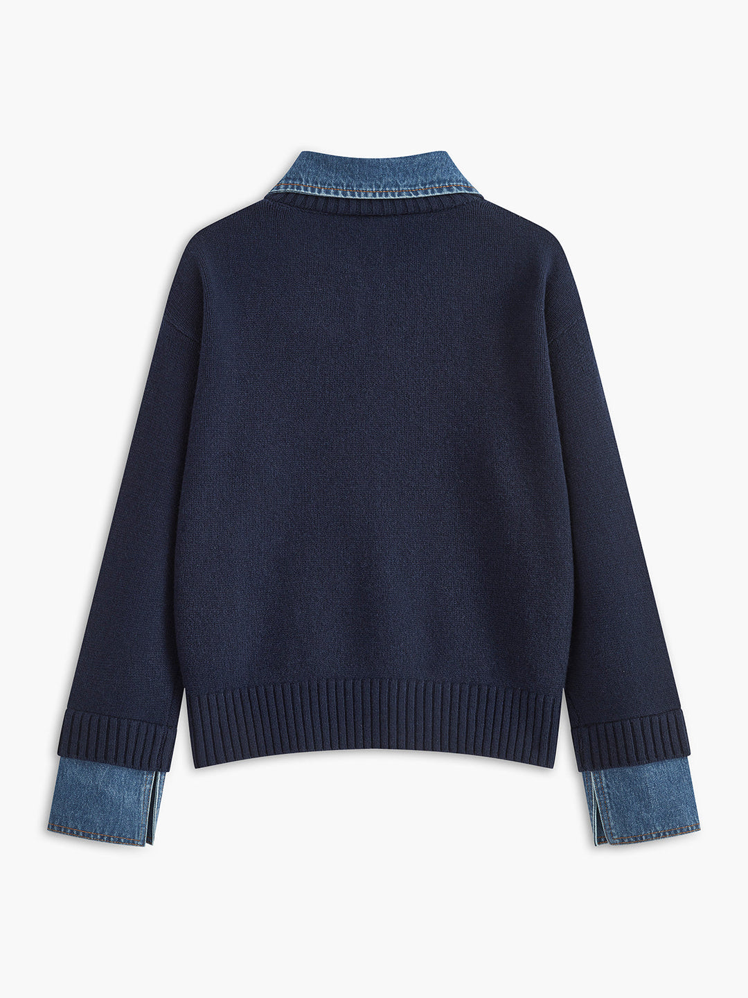 Knit Sweater Dress with Button Front and Shift Fit
