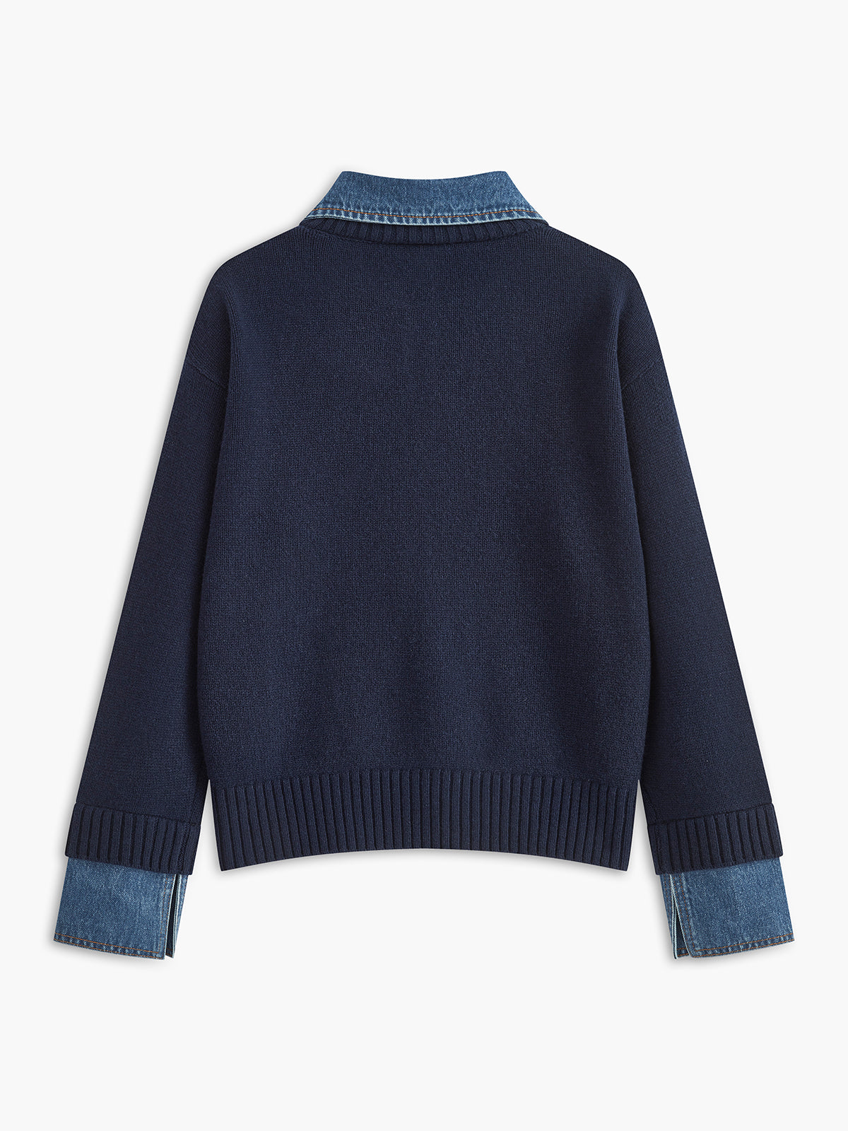 Knit Sweater Dress with Button Front and Shift Fit