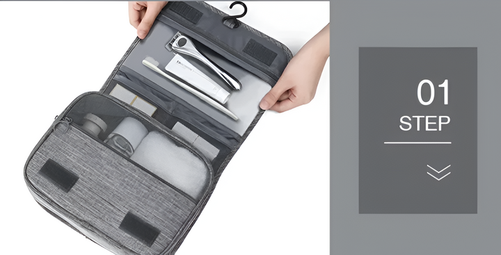 Hanging Toiletry Bag For Men Travel Dopp Kit With Multiple Compartments