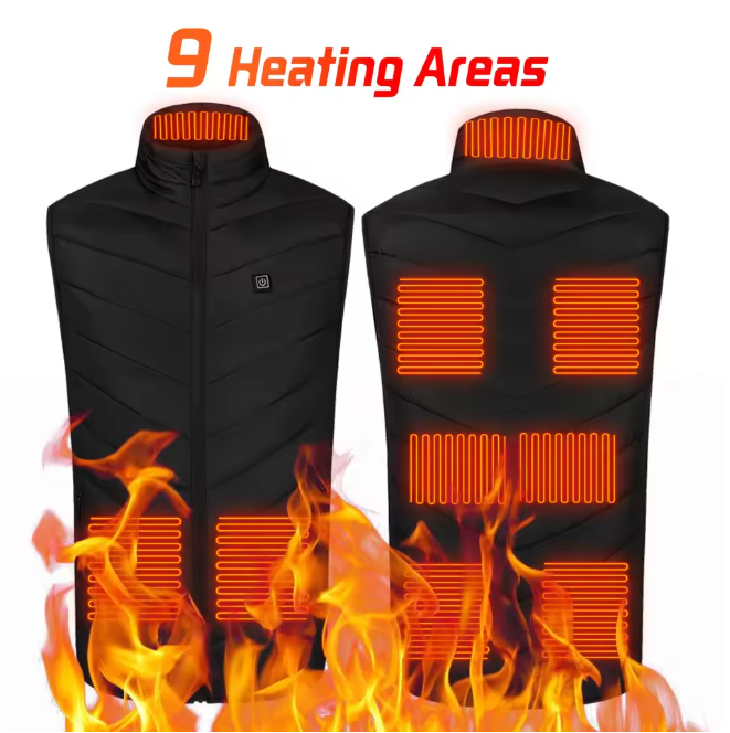 Electric Heated Vest With 9-Zone Heating And Single Control Switch