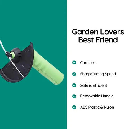 Cordless Grass Trimmer with Adjustable Extension Pole and Rotating Blade System