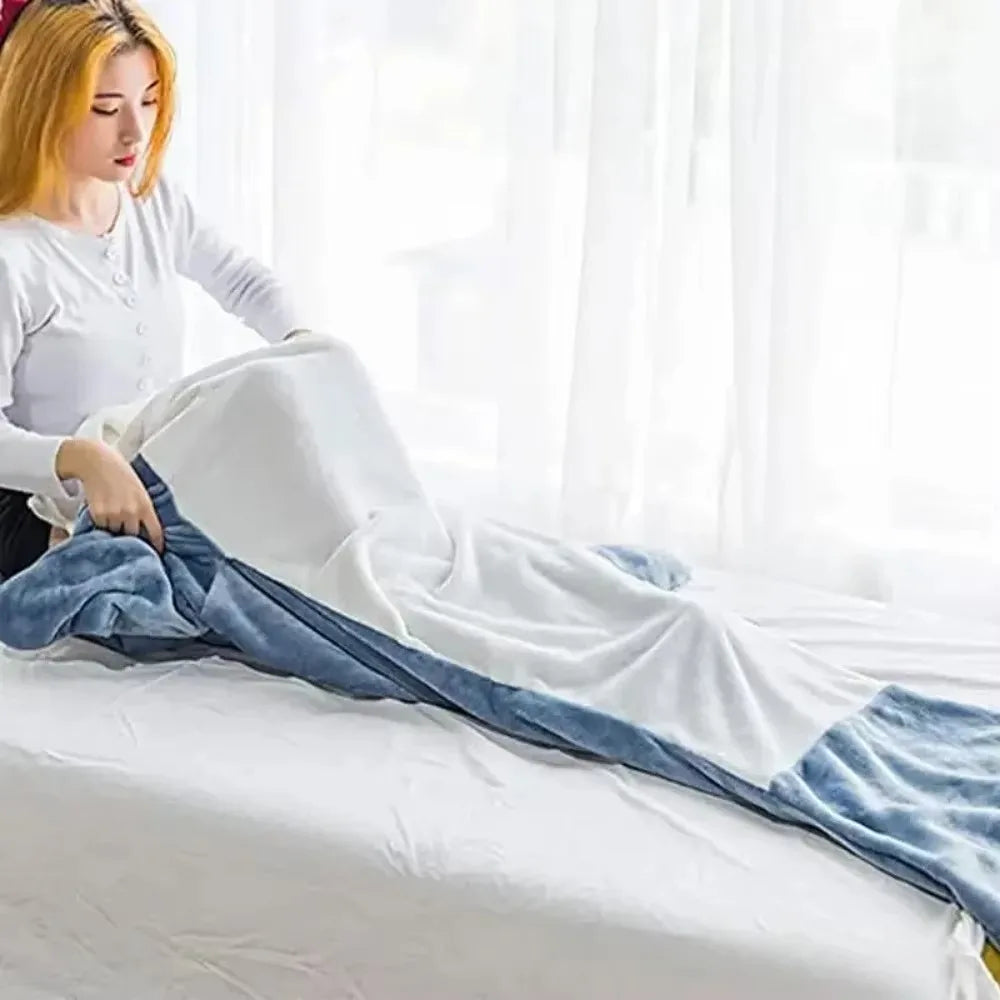 Hooded Blanket With Soft Flannel Shark Design For Kids And Adults