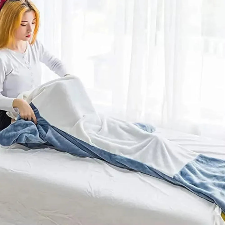 Hooded Blanket With Soft Flannel Shark Design For Kids And Adults