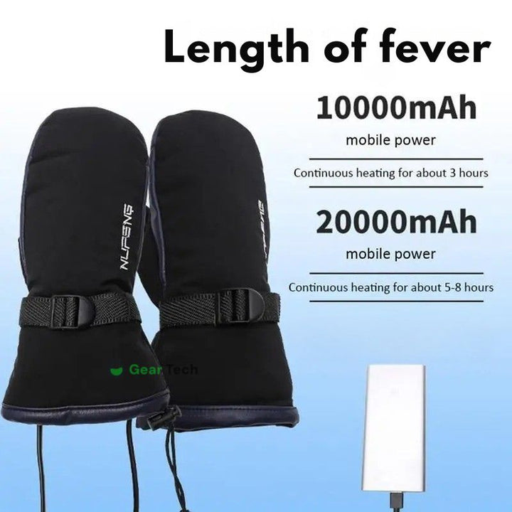 Heated Gloves USB Rechargeable, Dual-Sided Heating, Waterproof For Skiing, Hiking, Daily Use