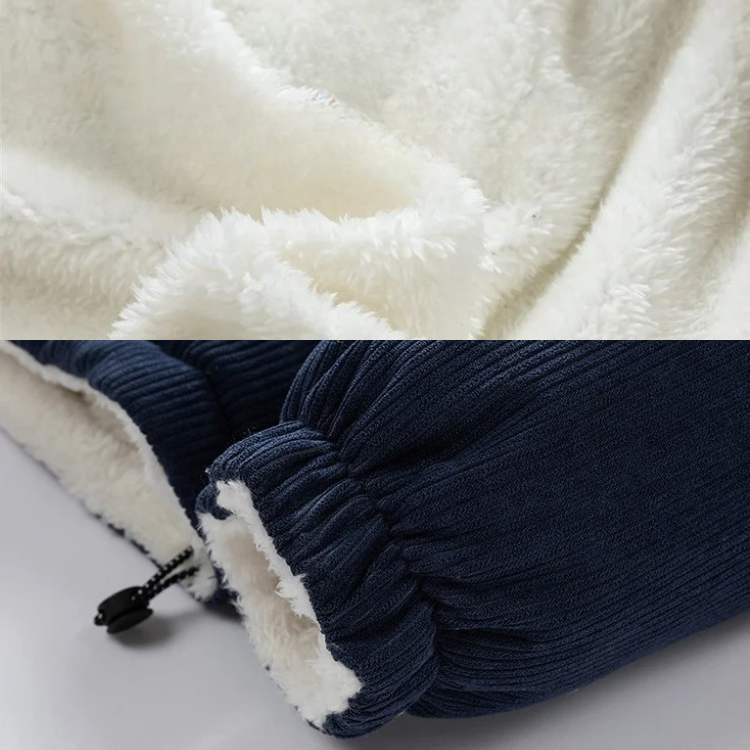 Corduroy Jacket With Fleece Lining, Warm Insulated Button Front Coat