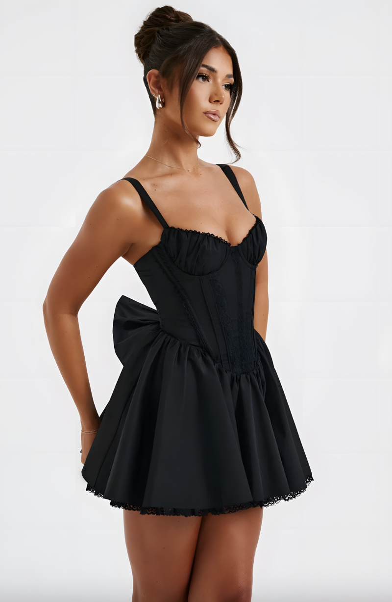 ELLA MINI DRESS - MIDNIGHT BLACK