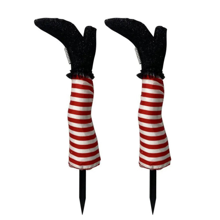 Witch Legs Yard Stakes 2-Pack Upside-Down Boots Lawn Decoration