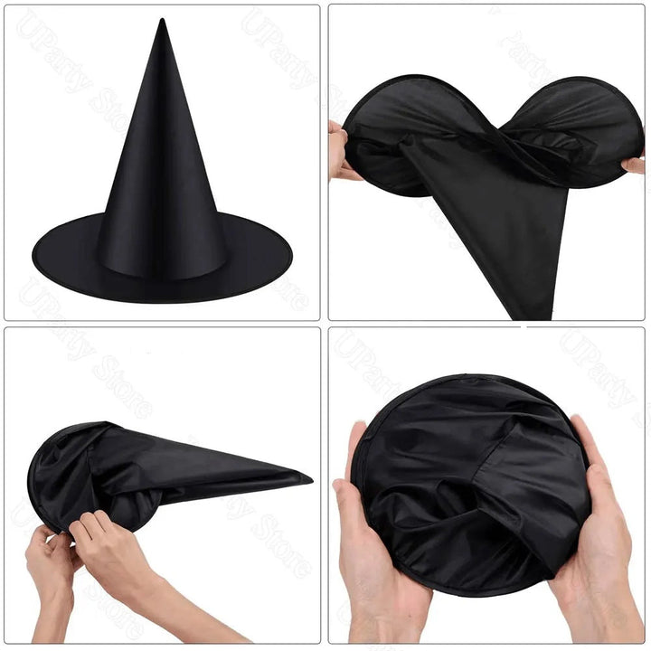 Hanging Witch Hats Bulk Black With Rope For Porch Decorations And Favors