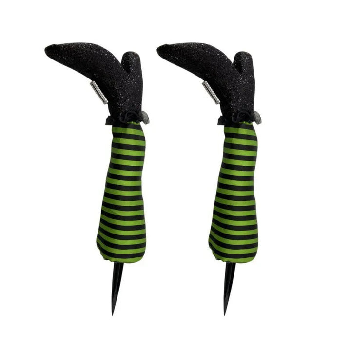 Witch Legs Yard Stakes 2-Pack Upside-Down Boots Lawn Decoration