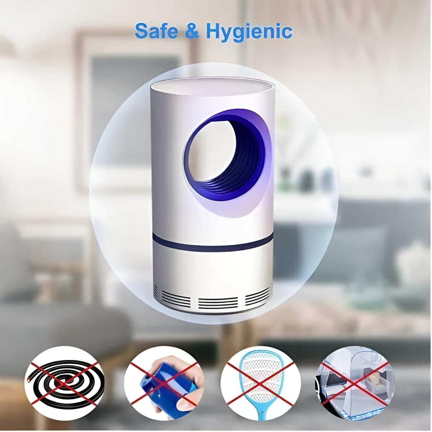 Silent UV Insect Trap with Vortex Fan and Chemical-Free Capture for Indoor Outdoor Use