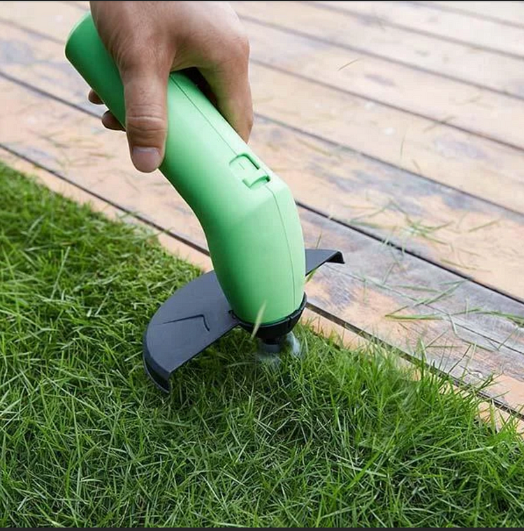 Cordless Grass Trimmer with Adjustable Extension Pole and Rotating Blade System
