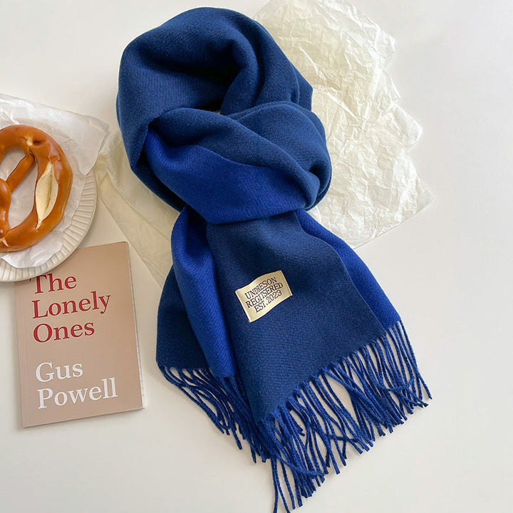 Cashmere Scarf For Women Reversible Fringed Warm Winter Wrap