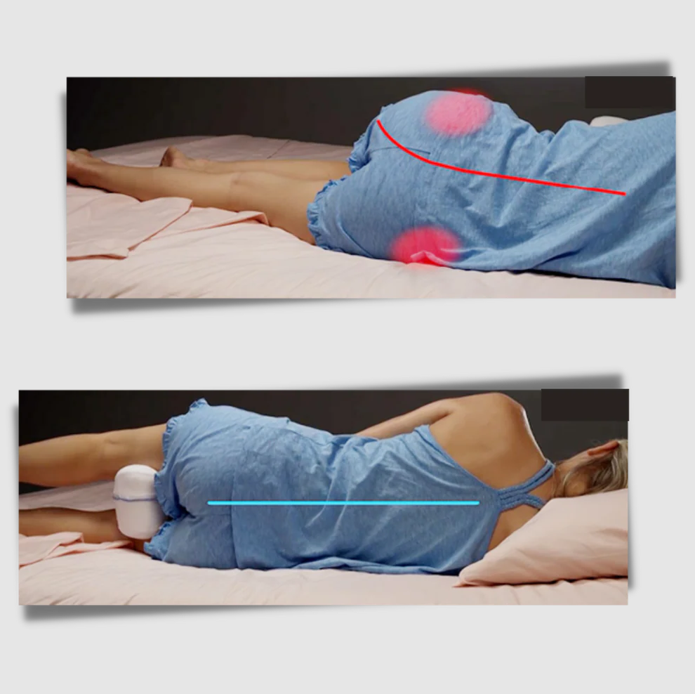 Memory Foam Knee Pillow with Crescent Shape and Washable Cover