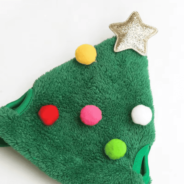 Christmas Tree Pom-Pom Hat Cute Knit Winter Beanie For Pets