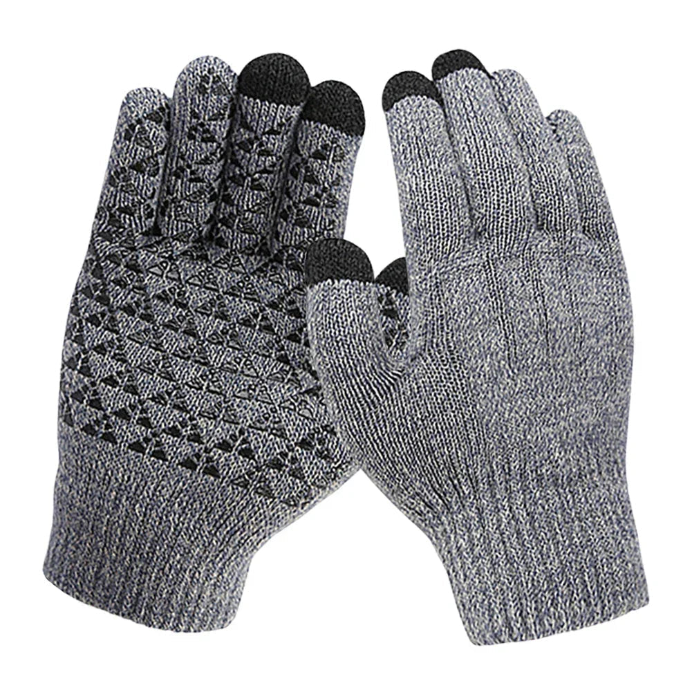 Heated Gloves with Three-Finger Touchscreen and Silicone Grip Pattern