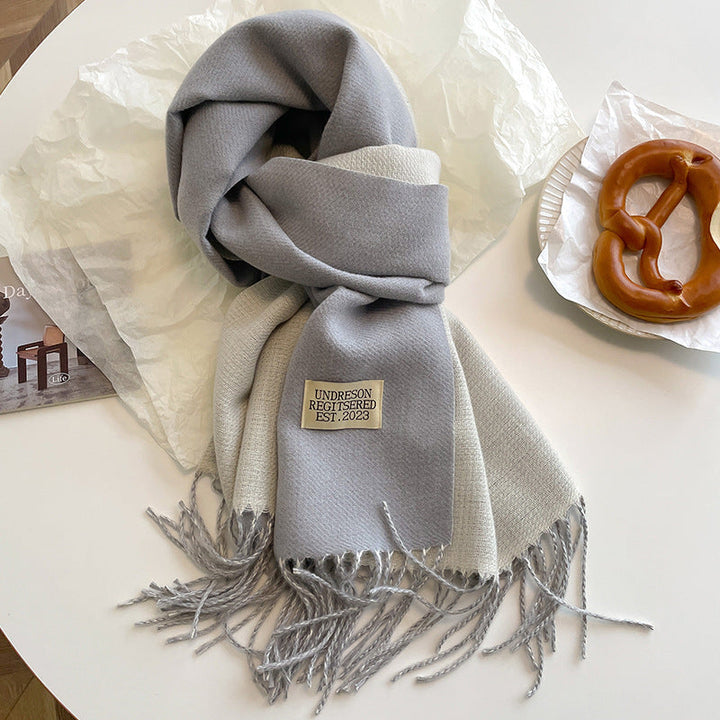 Cashmere Scarf For Women Reversible Fringed Warm Winter Wrap
