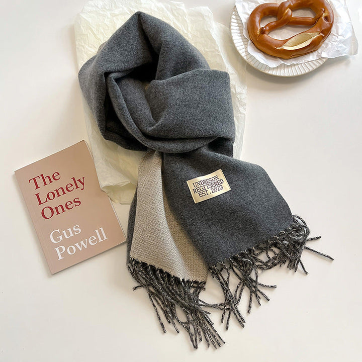 Cashmere Scarf For Women Reversible Fringed Warm Winter Wrap