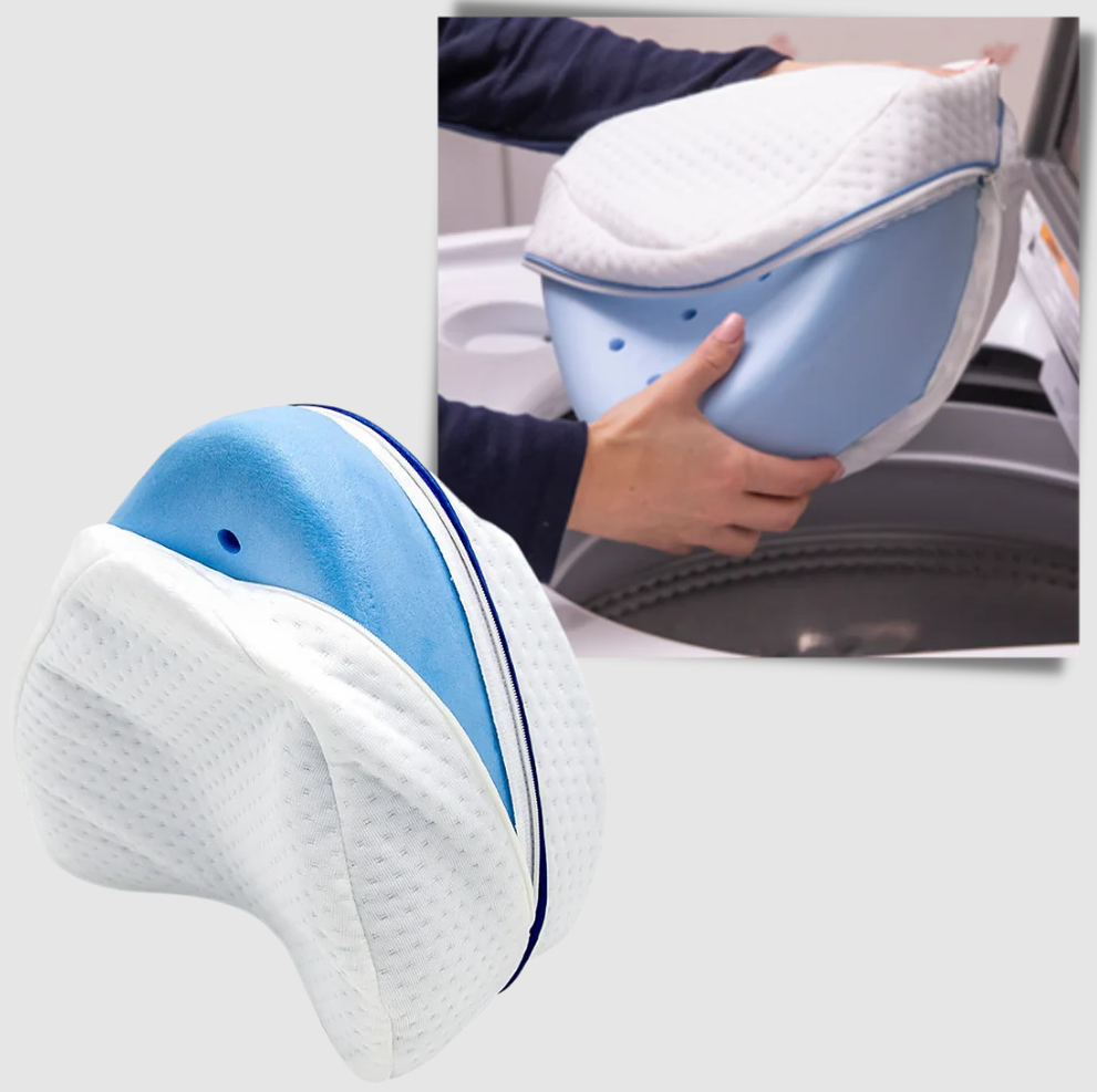 Memory Foam Knee Pillow with Crescent Shape and Washable Cover