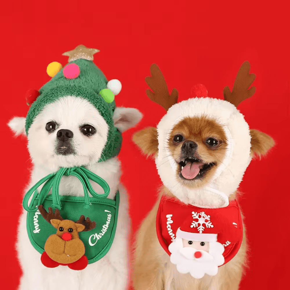 Christmas Tree Pom-Pom Hat Cute Knit Winter Beanie For Pets